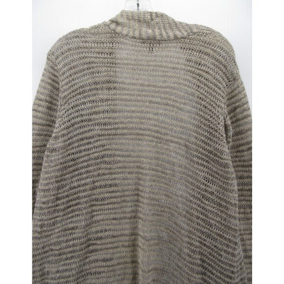 Eileen Fisher Sweater XL Linen Open Cardigan Sheer Metallic Tunic - Picture 8 of 11